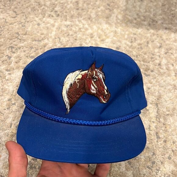 VTG made in Korea Rope around rim with embroidered horse. Adjustable Hat NWOT - Picture 1 of 4